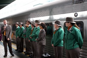 IMG_7979_IP_crew_introduce_en Briefing by the train manager to Indian Pacific guests