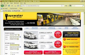 Bayswater Car Rental website